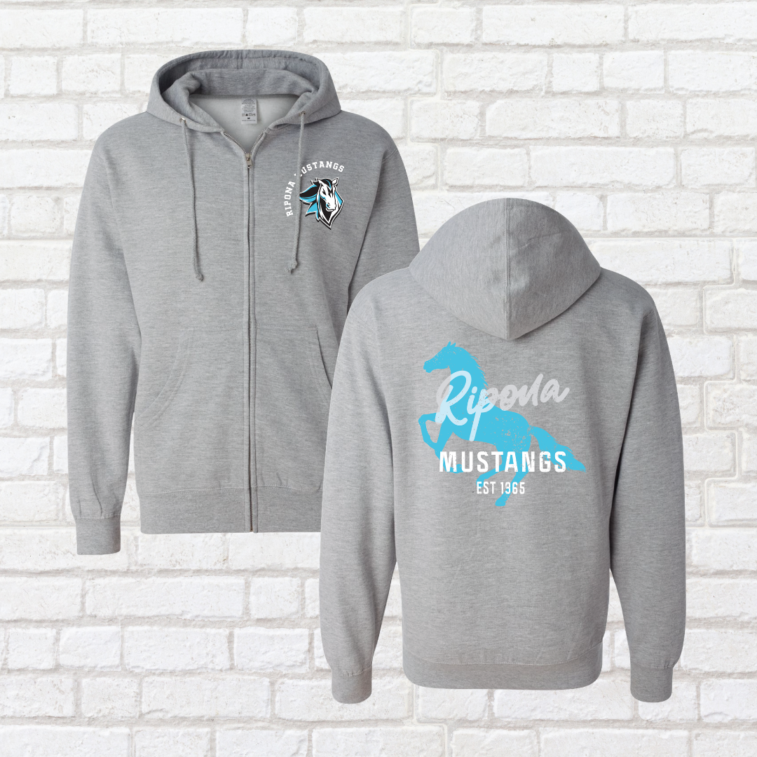 Distressed Ripona Zip Up Hoodie