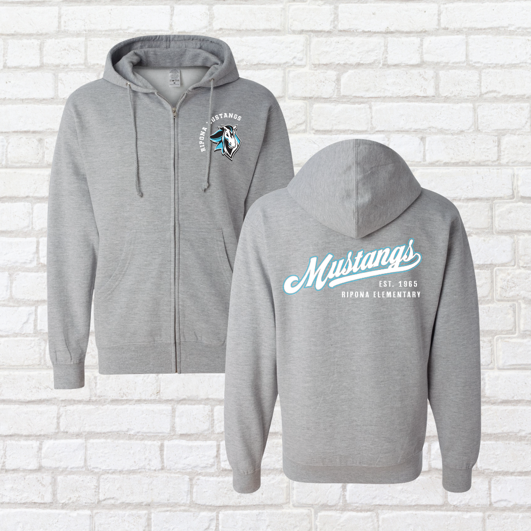 Vintage Mustang Zip Up Hoodie