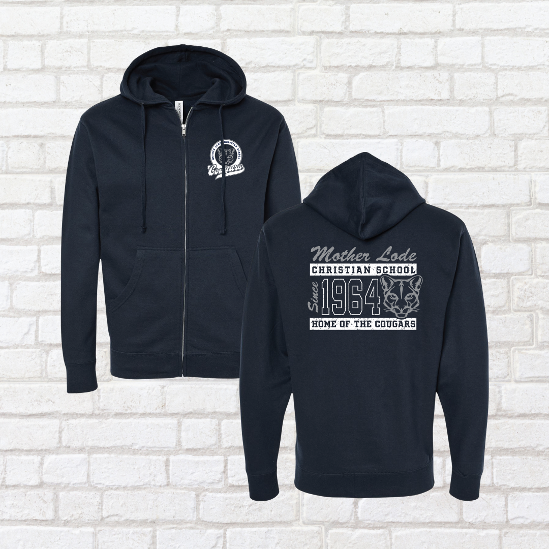 MLCS Vintage Cougar Zip Up Hoodie