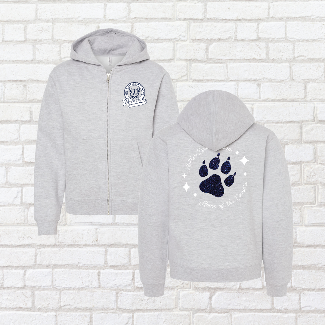 MLCS Glitter Paw Zip Up Hoodie