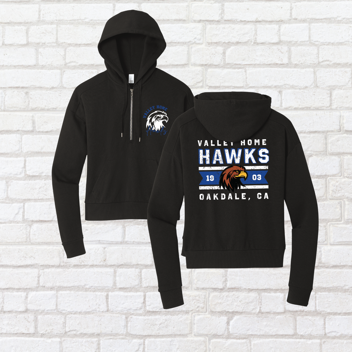 Women's Cropped 1/4 Zip Hoodie