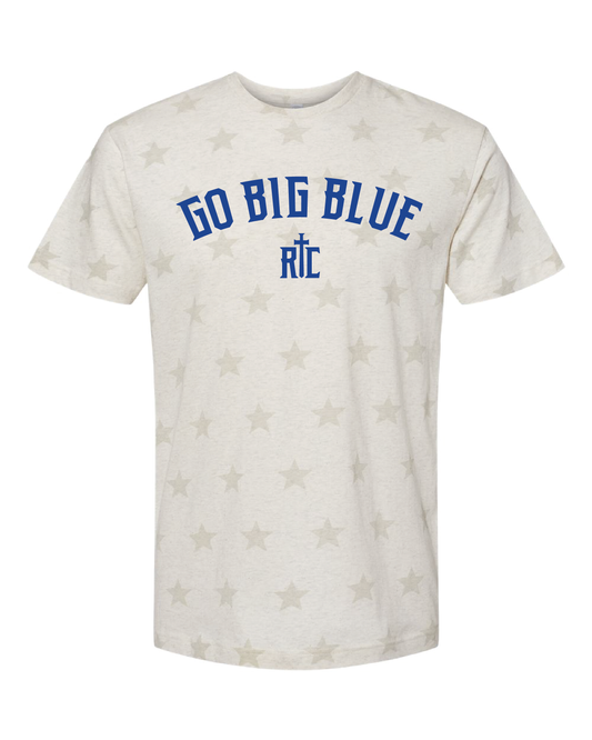 Go Big Blue Puff Paint Tee
