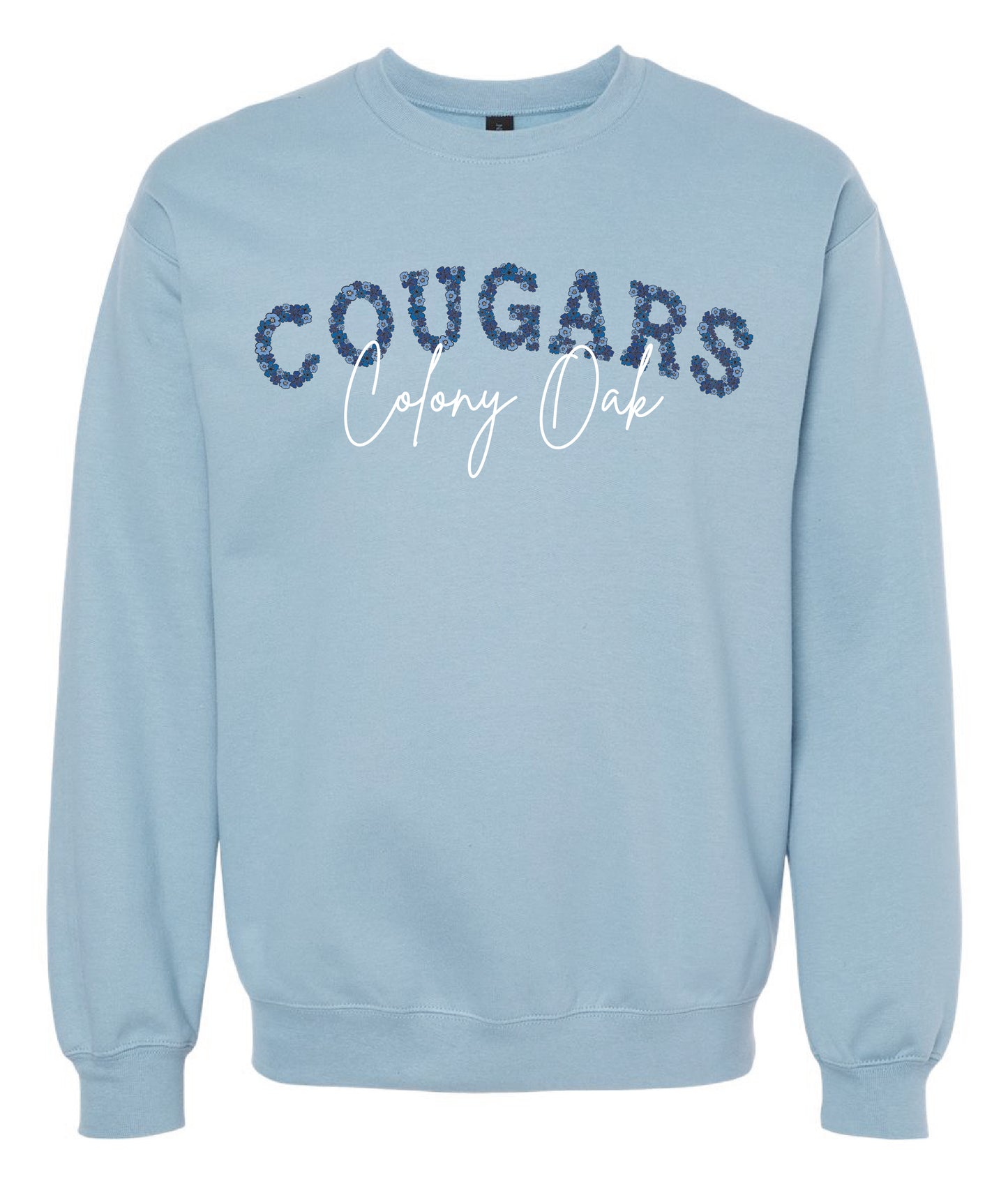 Floral Cougars Crewneck Sweatshirt