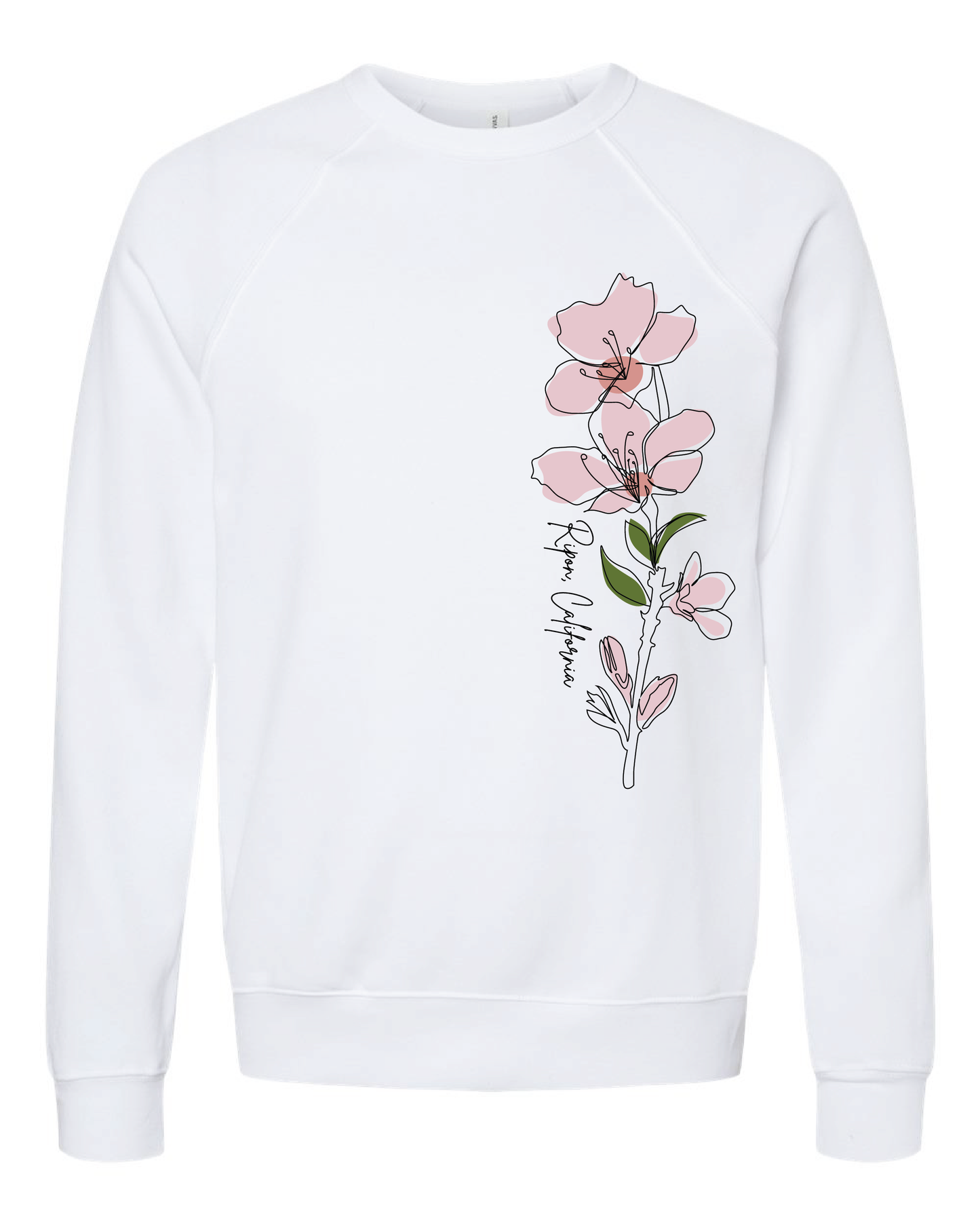 Line Art Almond Blossom Crewneck Sweatshirt