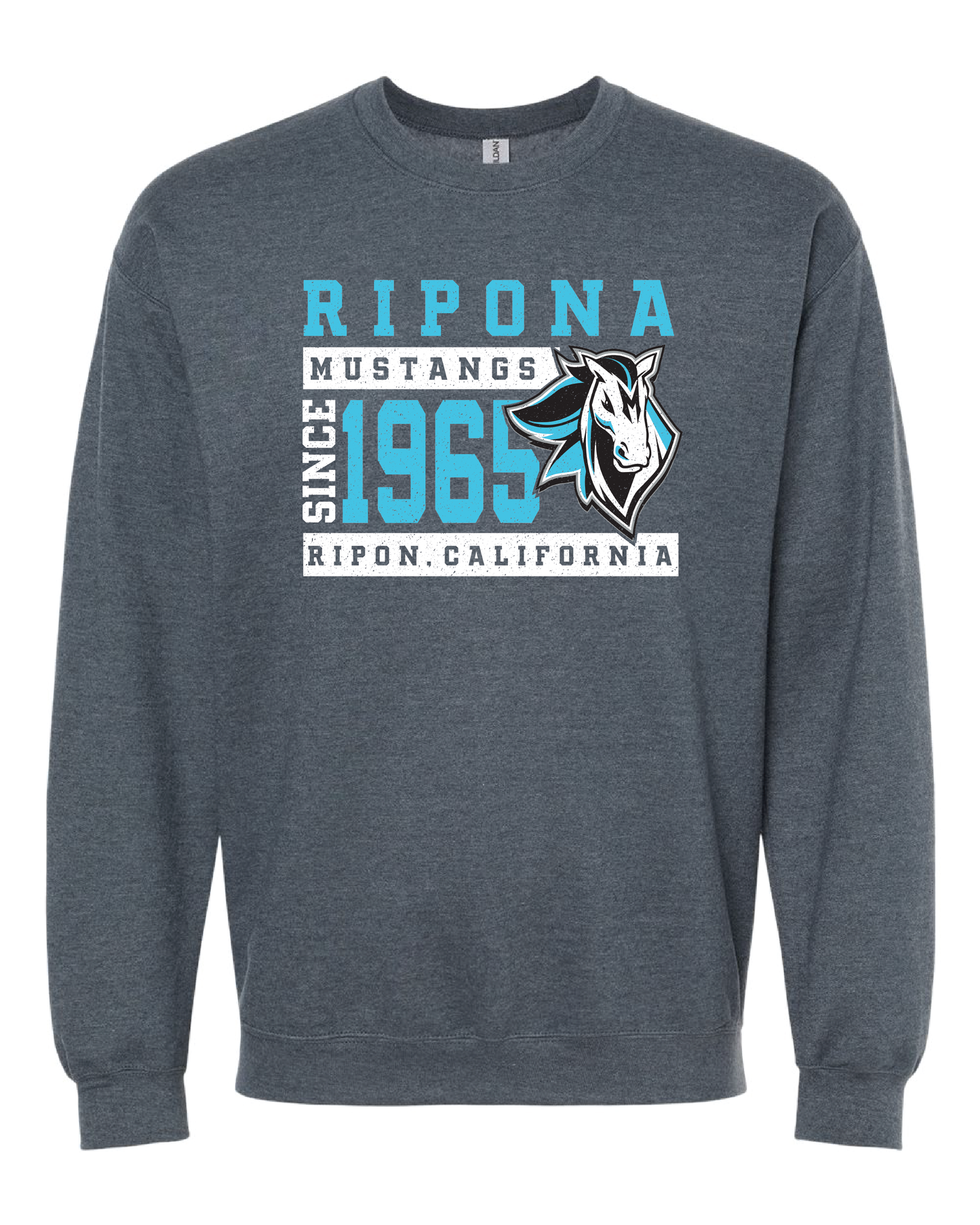 Mustangs Distressed Crewneck Sweatshirt