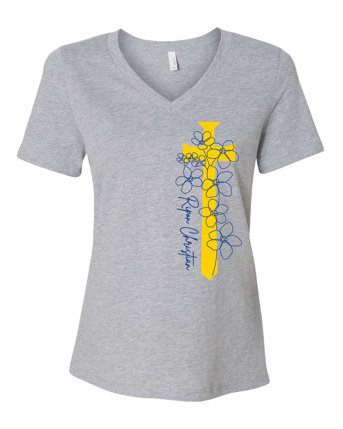 Floral Sword Women's V Neck Tee