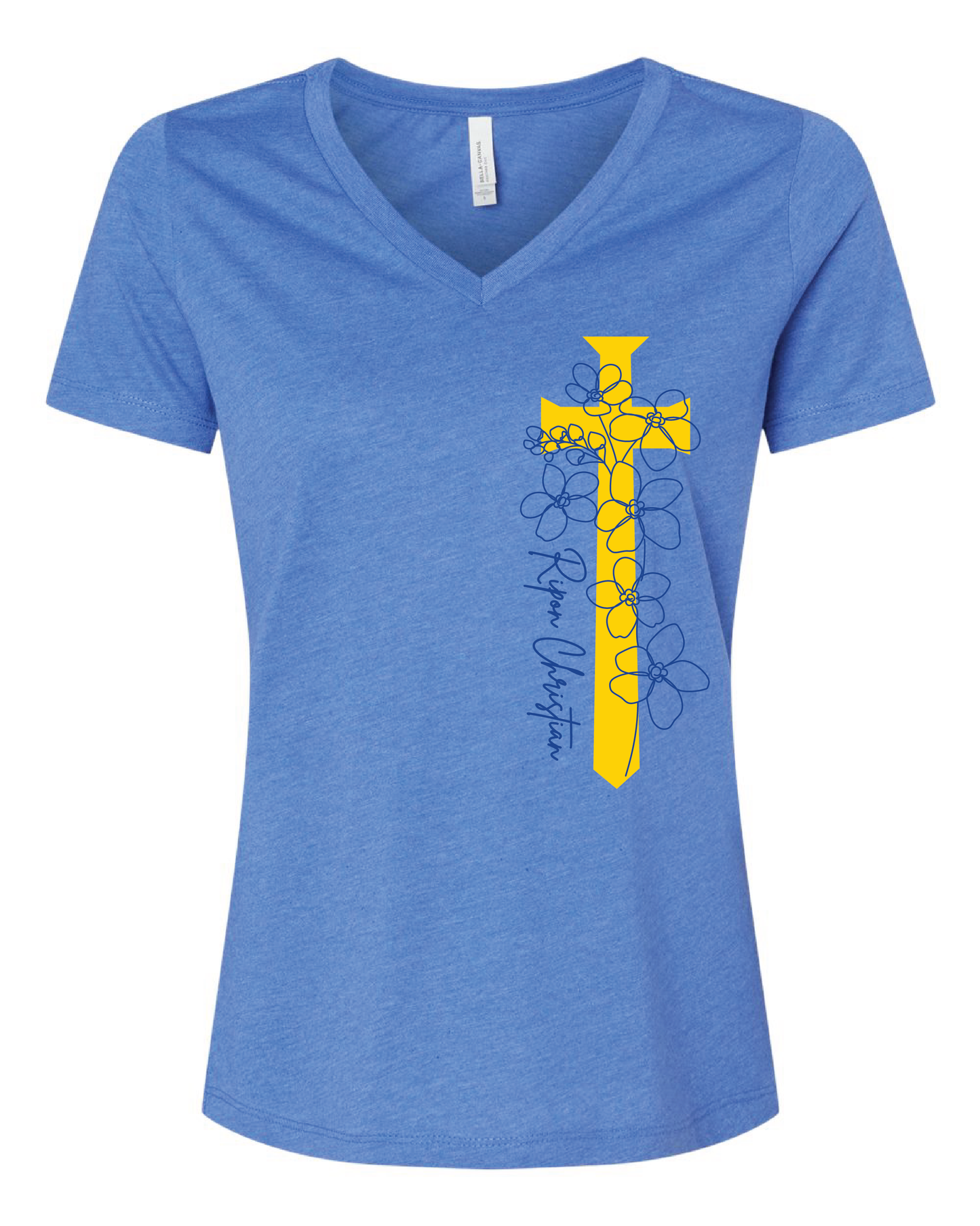 Floral Sword Women's V Neck Tee