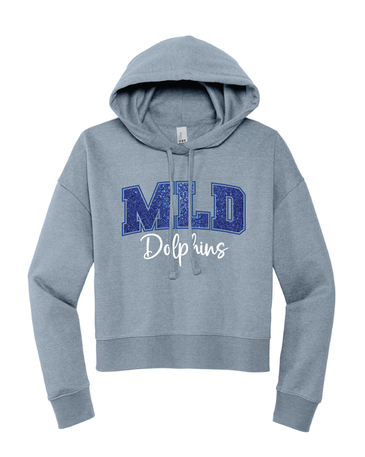 MLD Women's Copped Glitter Hoodie