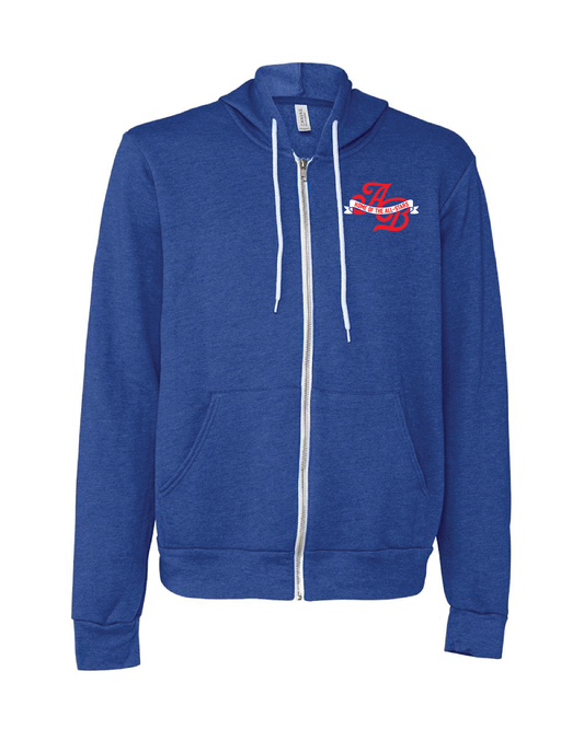 All Stars Distressed Zip Up Hoodie