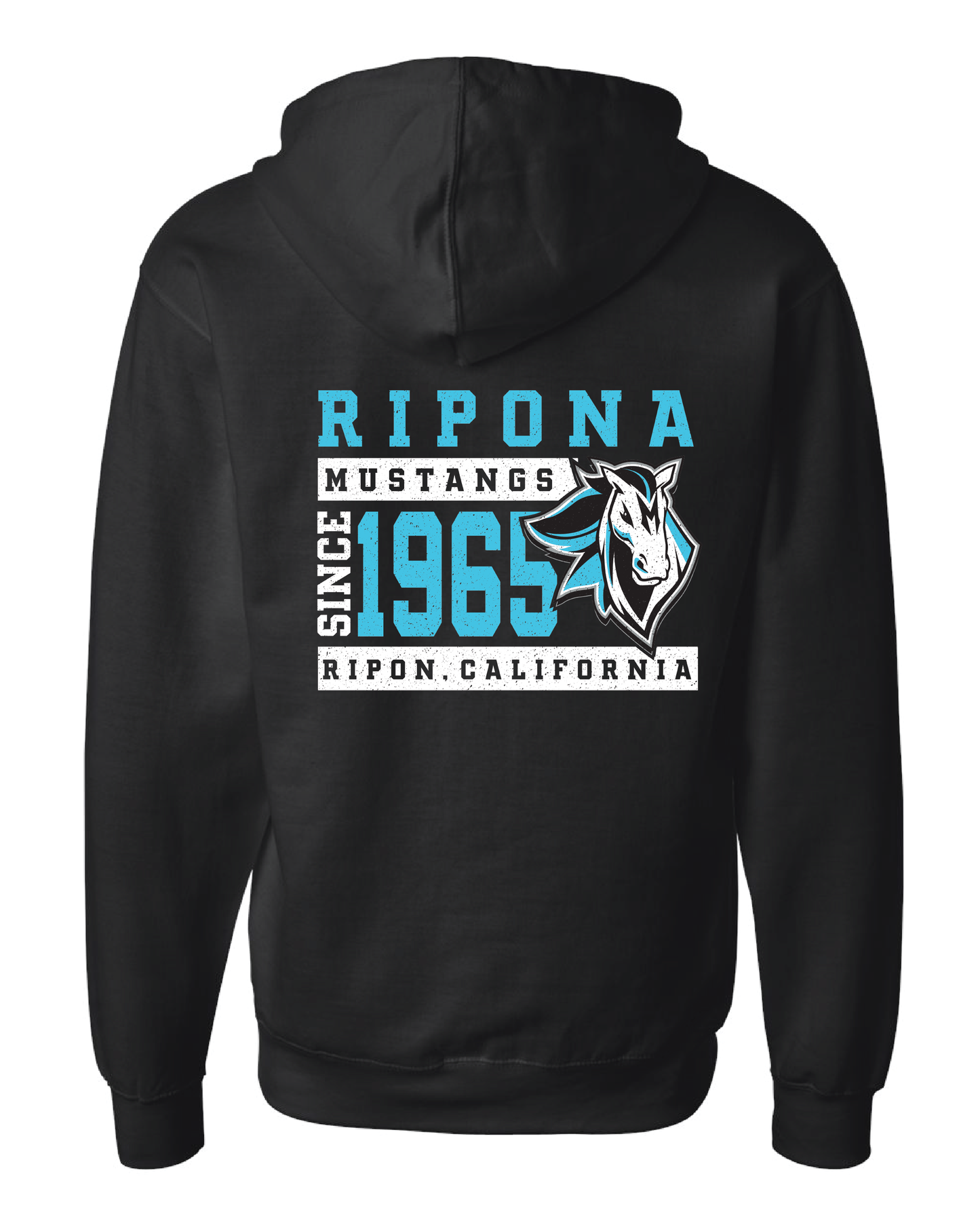 Mustang Distressed Zip Up Hoodie