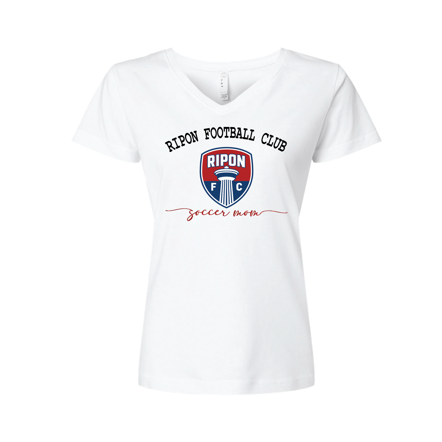 Women's Glitter Soccer Mom V-Neck