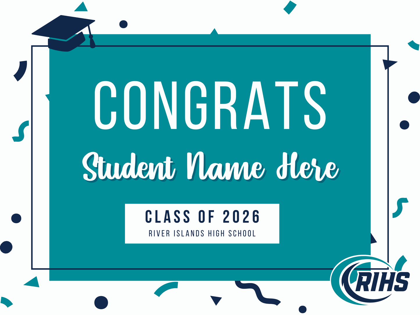 Custom School Senior Grad Sign (no picture)