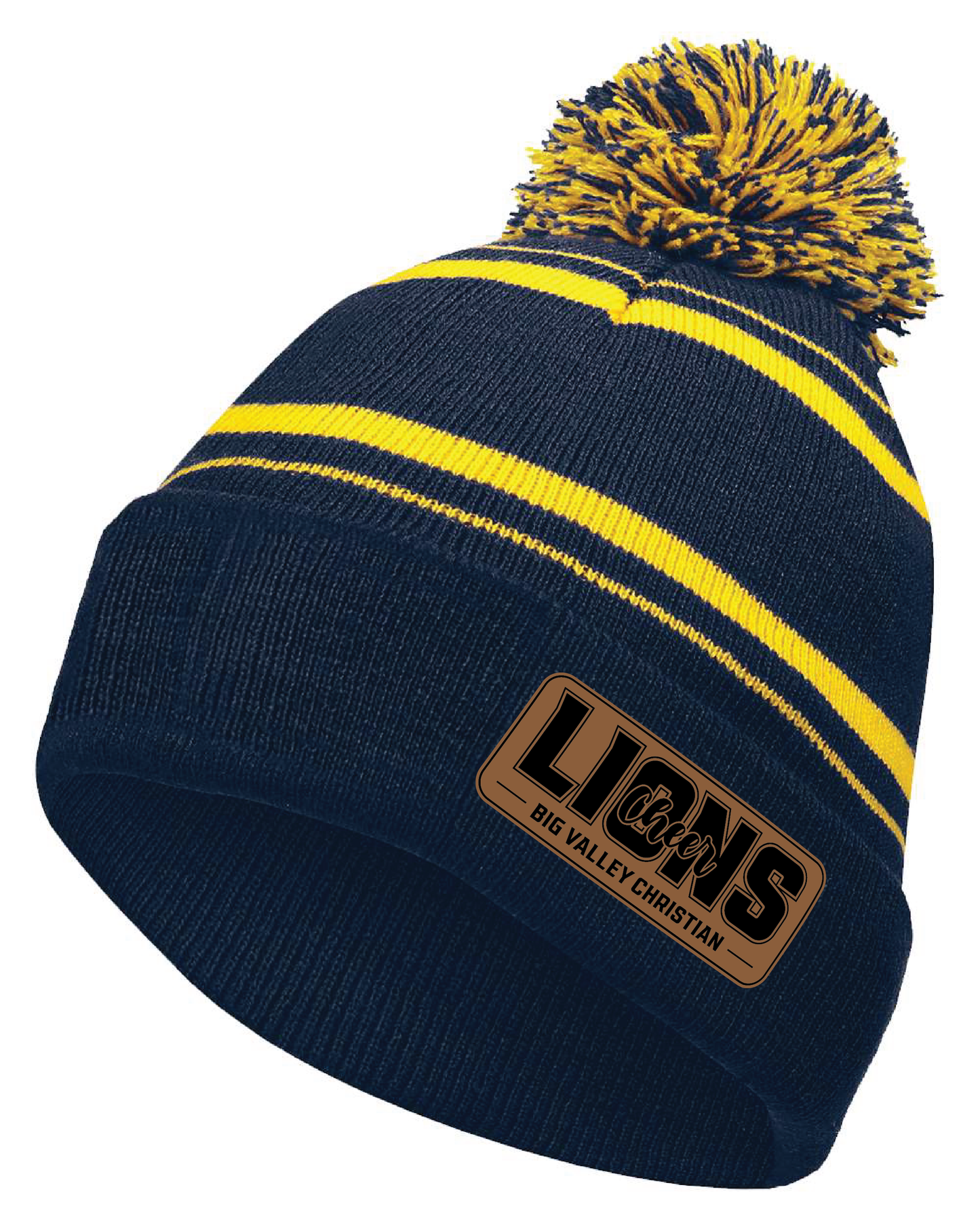 Stripped Pom Pom Hat