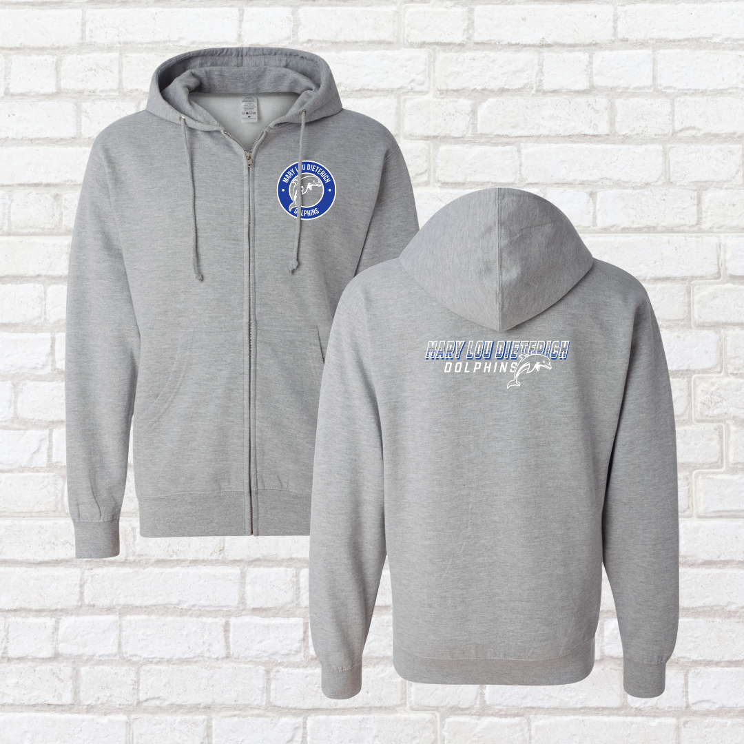 Athletic Dolphins Zip Up Hoodie