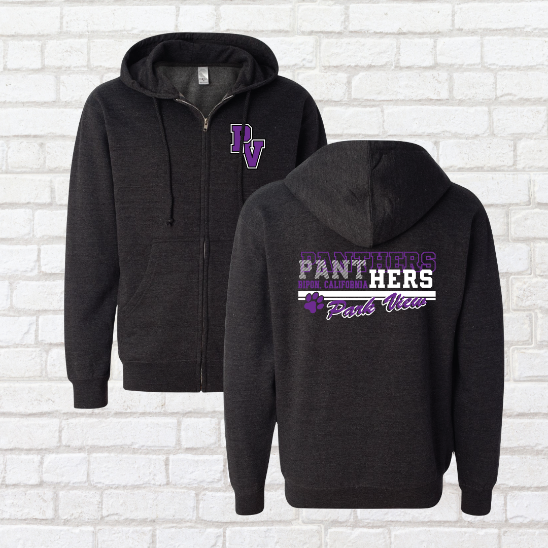 Park View Line Art Zip Up Hoodie
