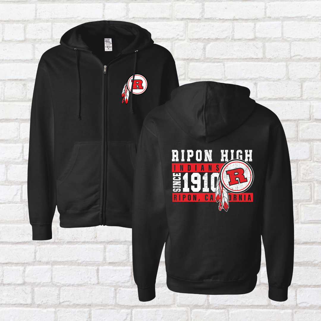 Vintage Ripon High Zip Up Hoodie