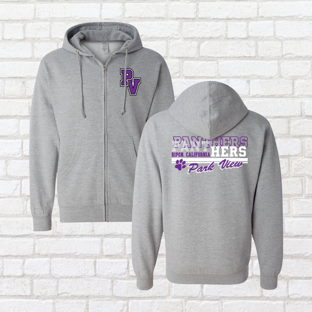 Park View Line Art Zip Up Hoodie