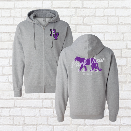 Park View Distressed Zip Up Hoodie