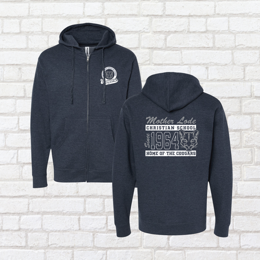 MLCS Vintage Cougar Zip Up Hoodie
