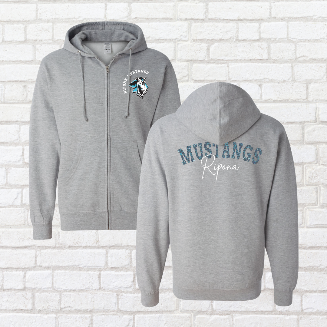 Floral Mustangs Zip Up Hoodie