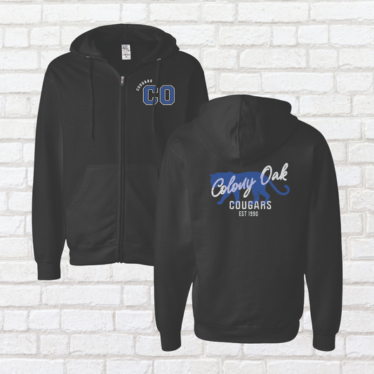Distressed Colony Oak Zip Up Hoodie