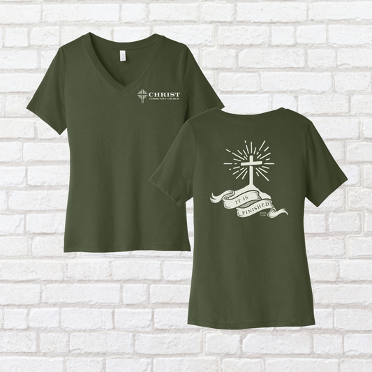 It is Finished Women's Relaxed V Neck Tee
