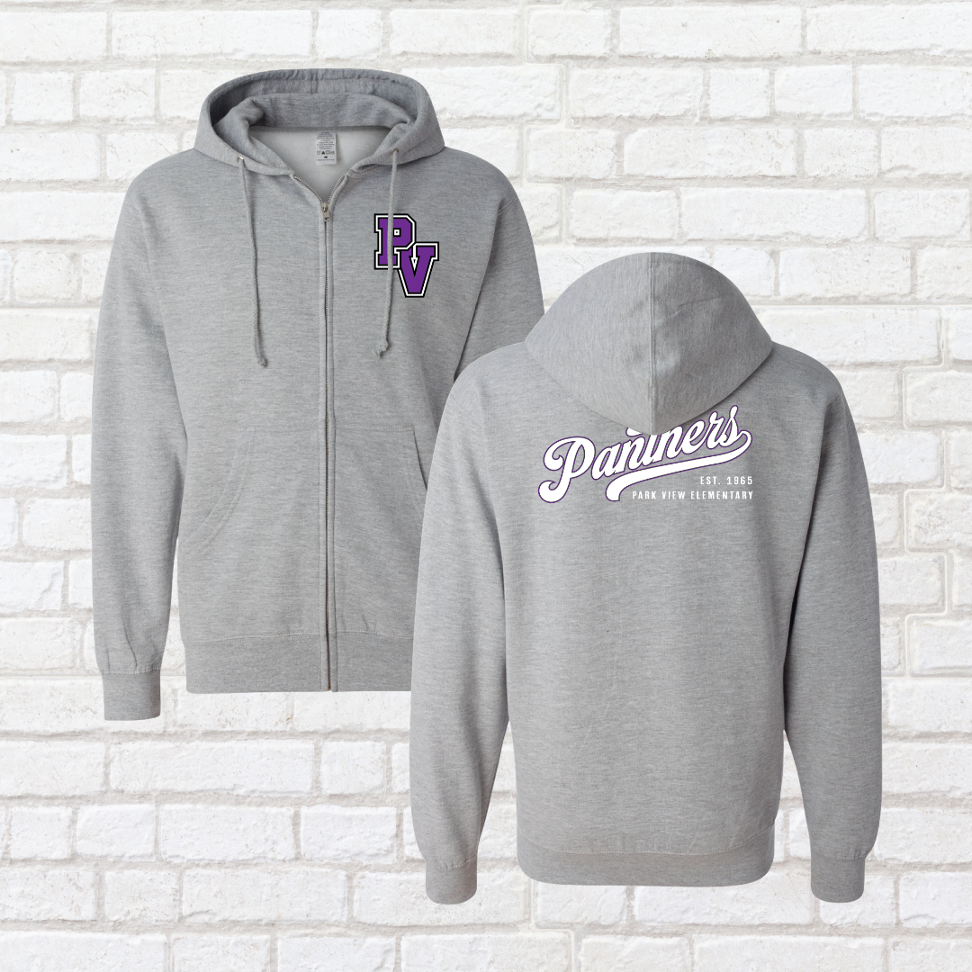 Vintage Panthers Zip Up Hoodie