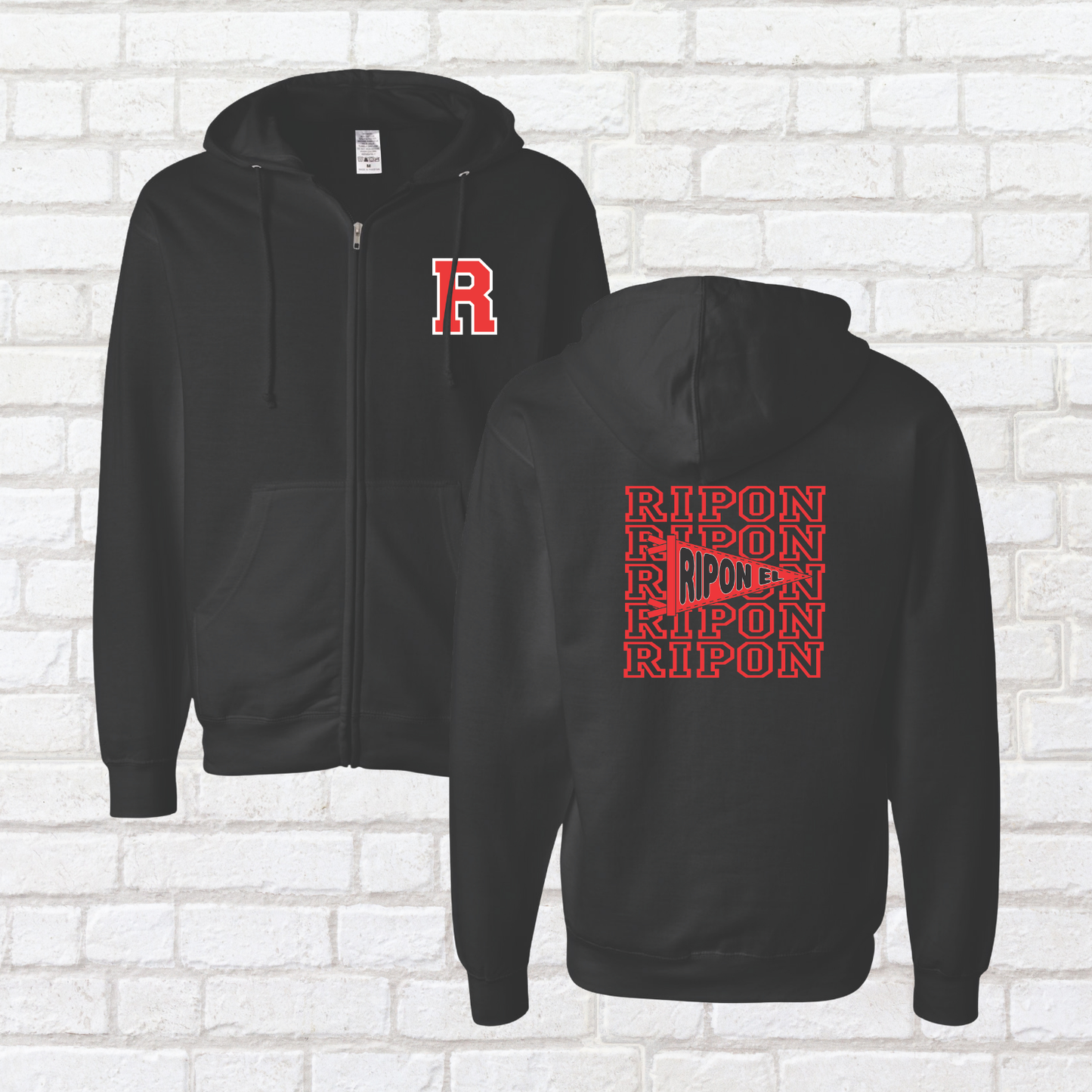 Ripon Pennant Flag Zip Up Hoodie