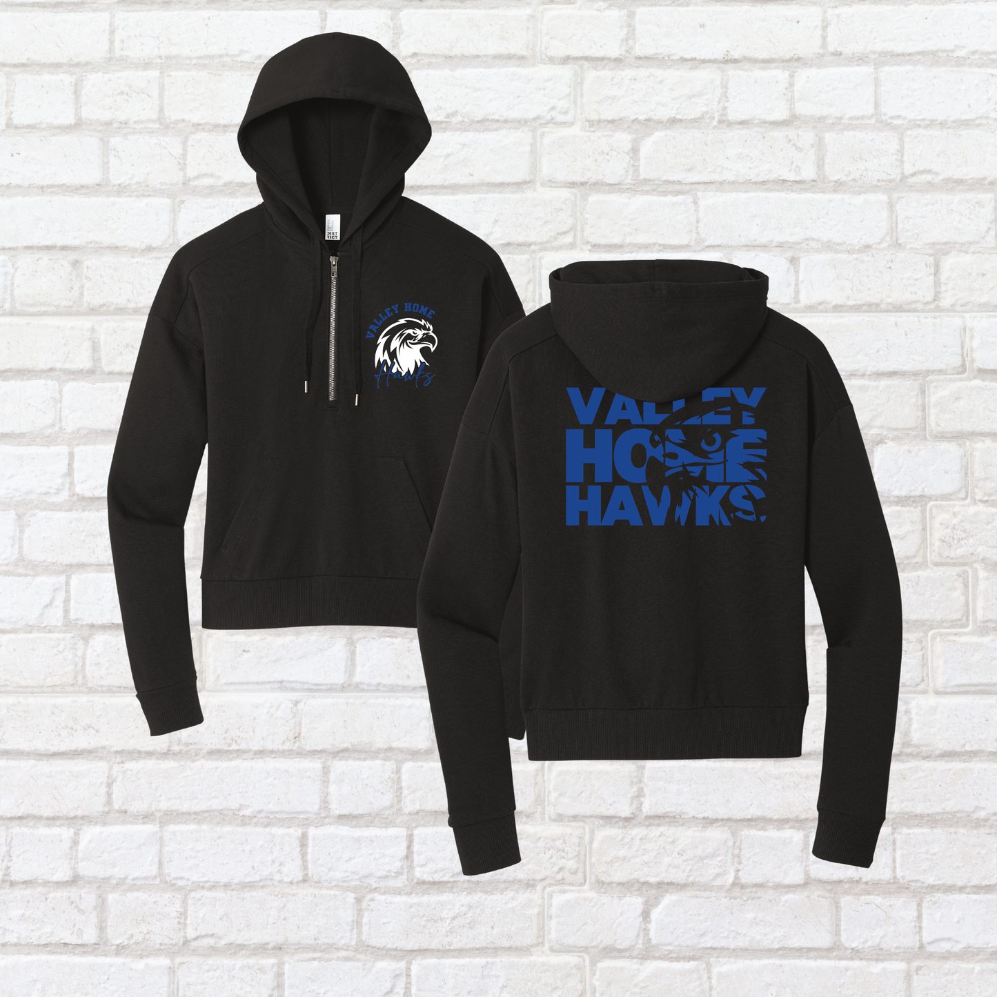 Women's Cropped 1/4 Zip Hoodie