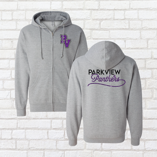 Glitter Script Zip Up Hoodie