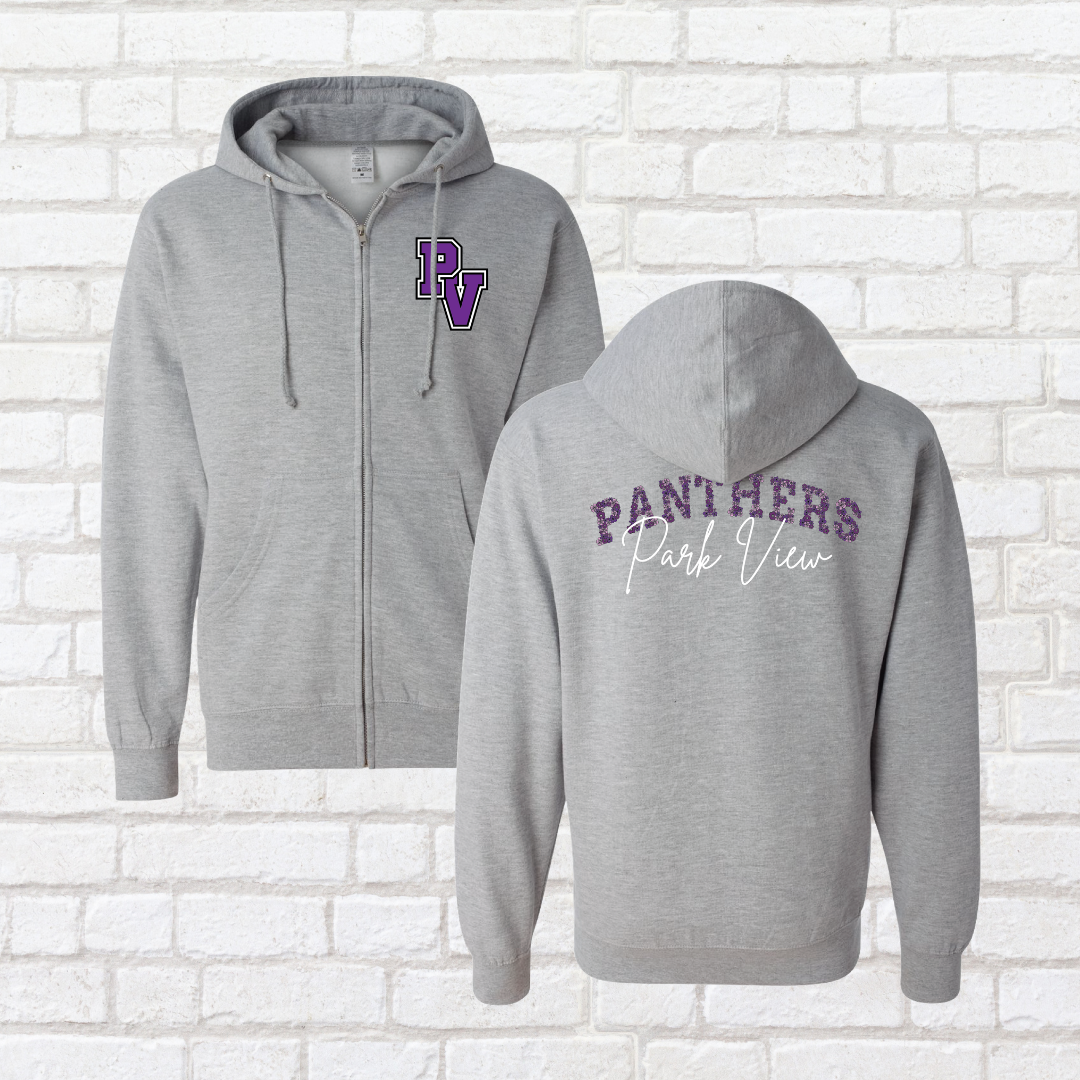 Floral Panthers Zip Up Hoodie