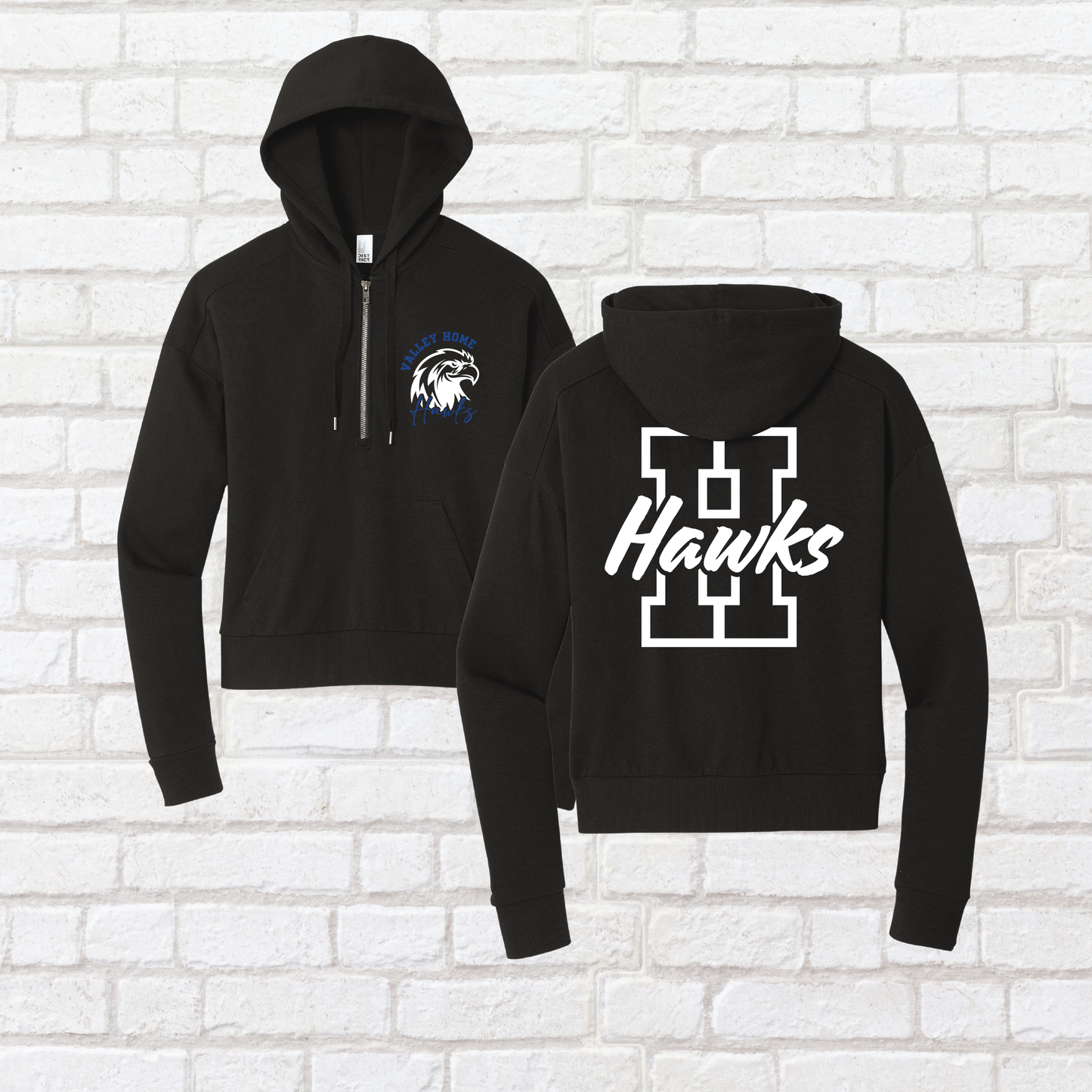 Women's Cropped 1/4 Zip Hoodie