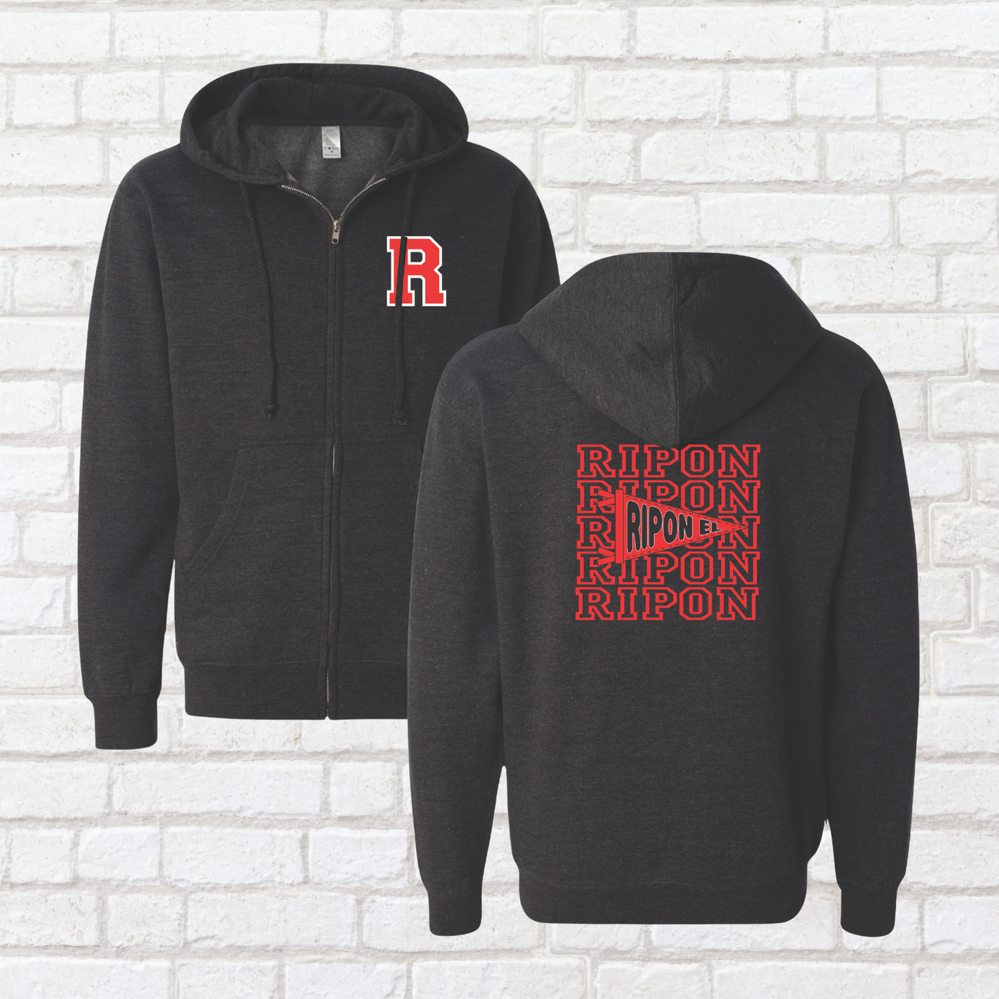 Ripon Pennant Flag Zip Up Hoodie