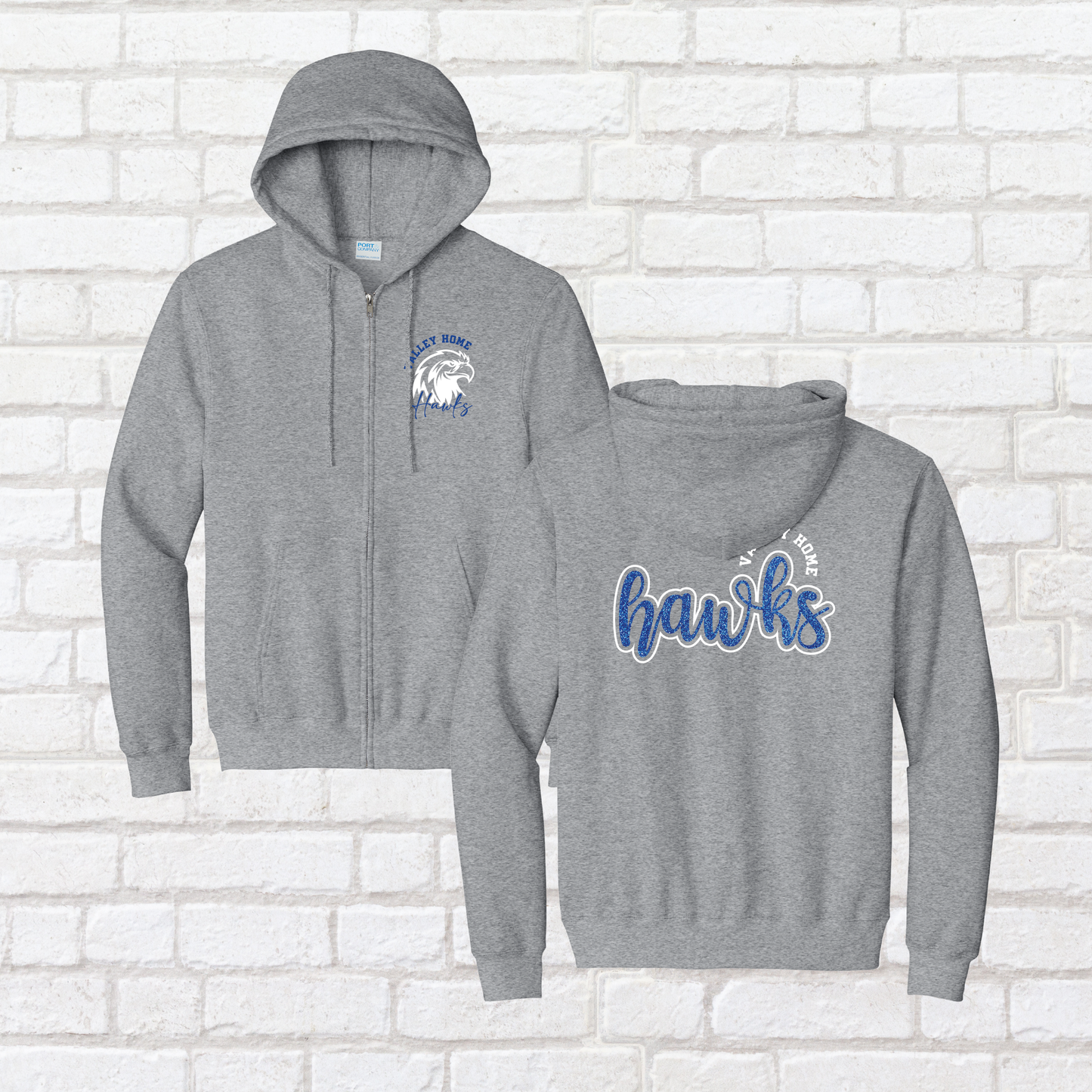 LC 2/Logo 2 Valley Home Zip Up Hoodie