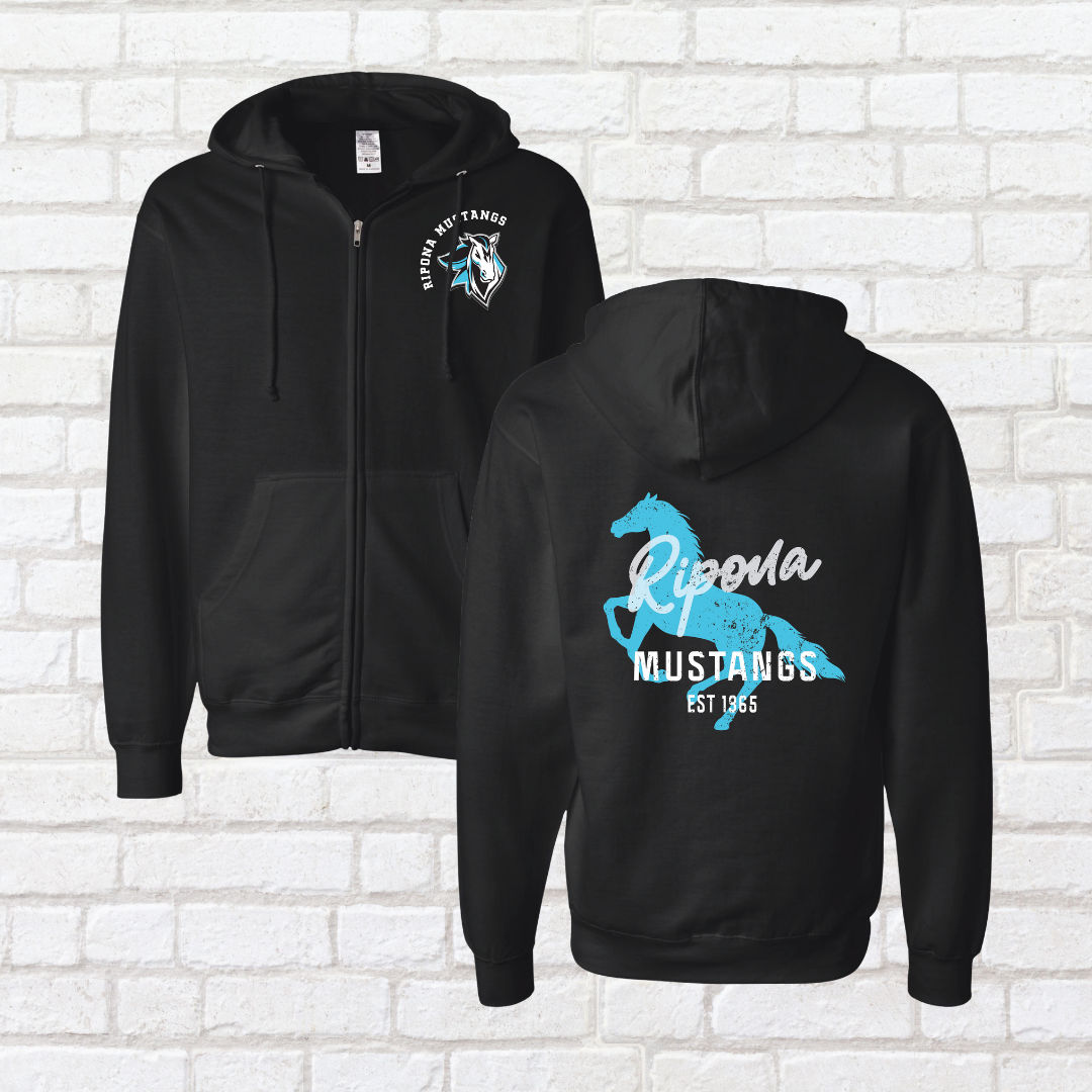 Distressed Ripona Zip Up Hoodie
