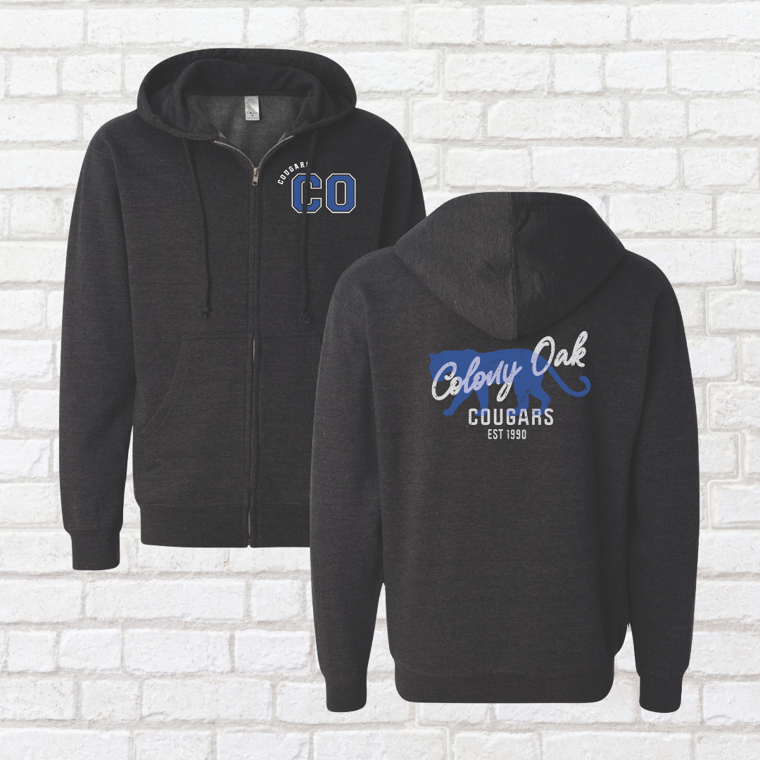 Distressed Colony Oak Zip Up Hoodie