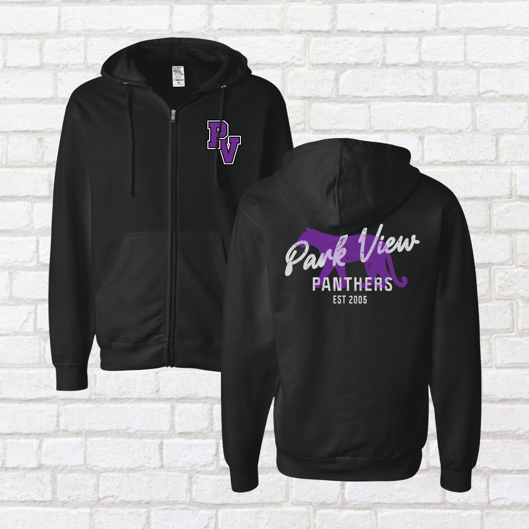 Park View Distressed Zip Up Hoodie
