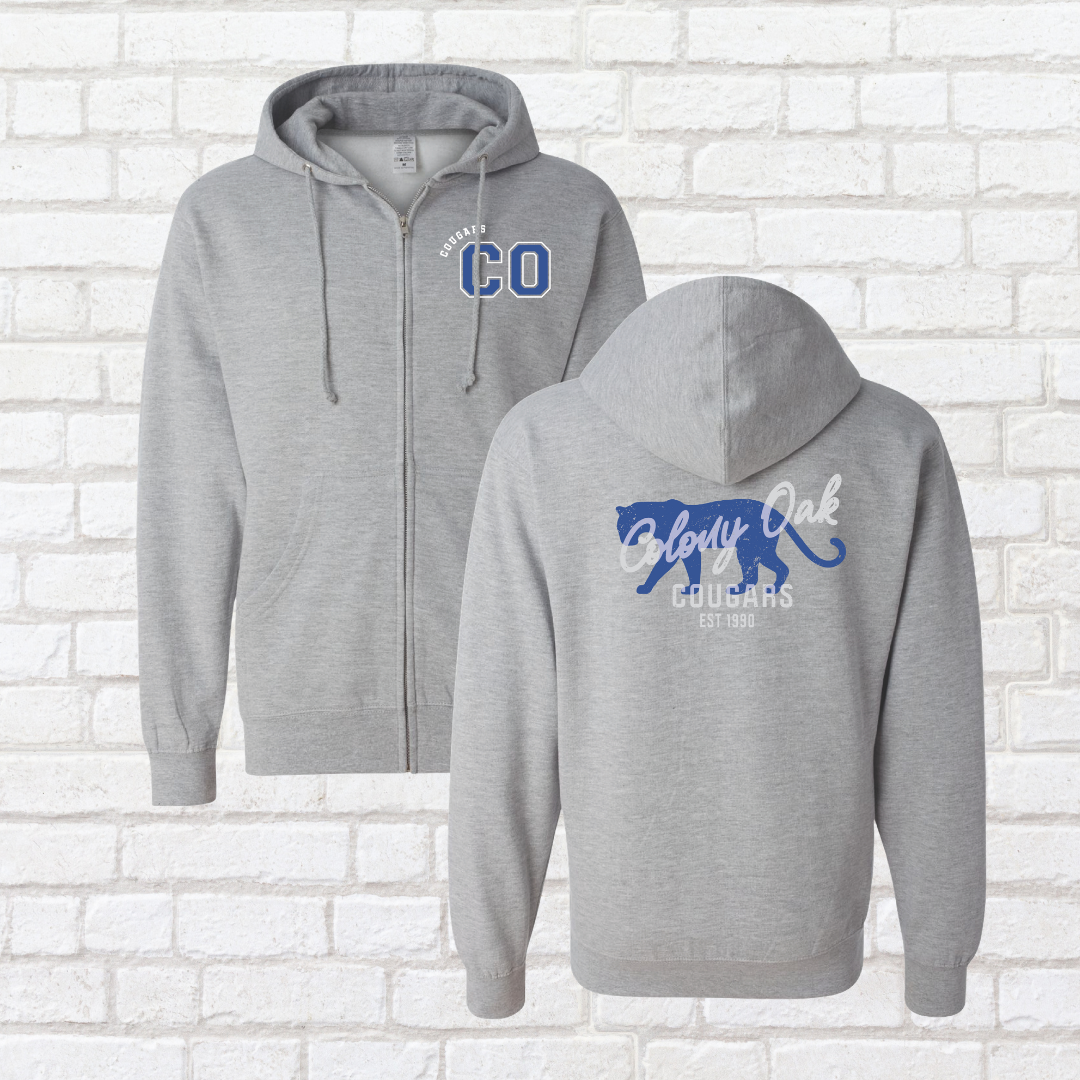 Distressed Colony Oak Zip Up Hoodie