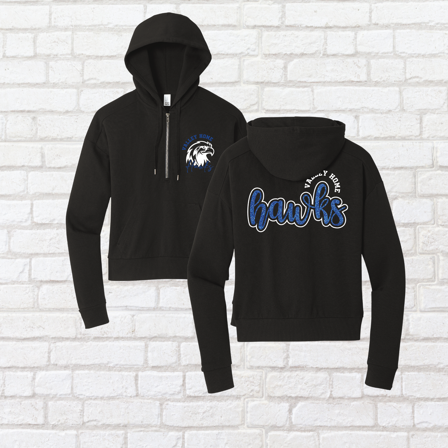 Women's Cropped 1/4 Zip Hoodie