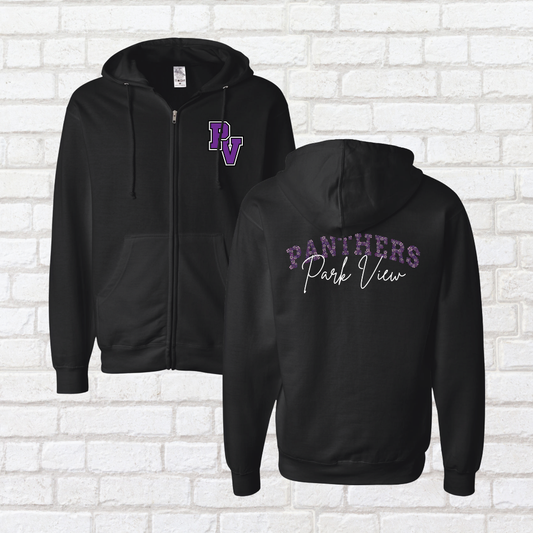 Floral Panthers Zip Up Hoodie