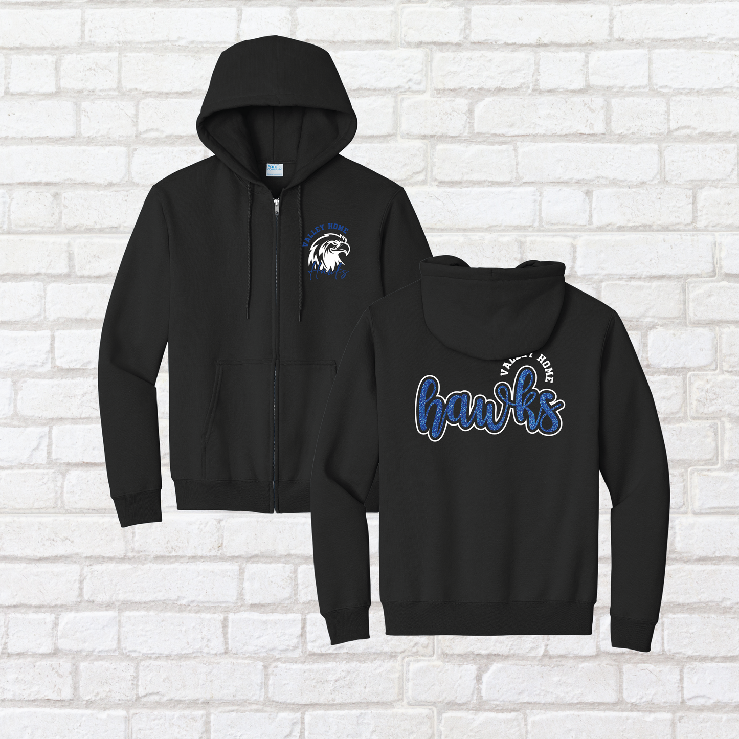 LC 2/Logo 2 Valley Home Zip Up Hoodie