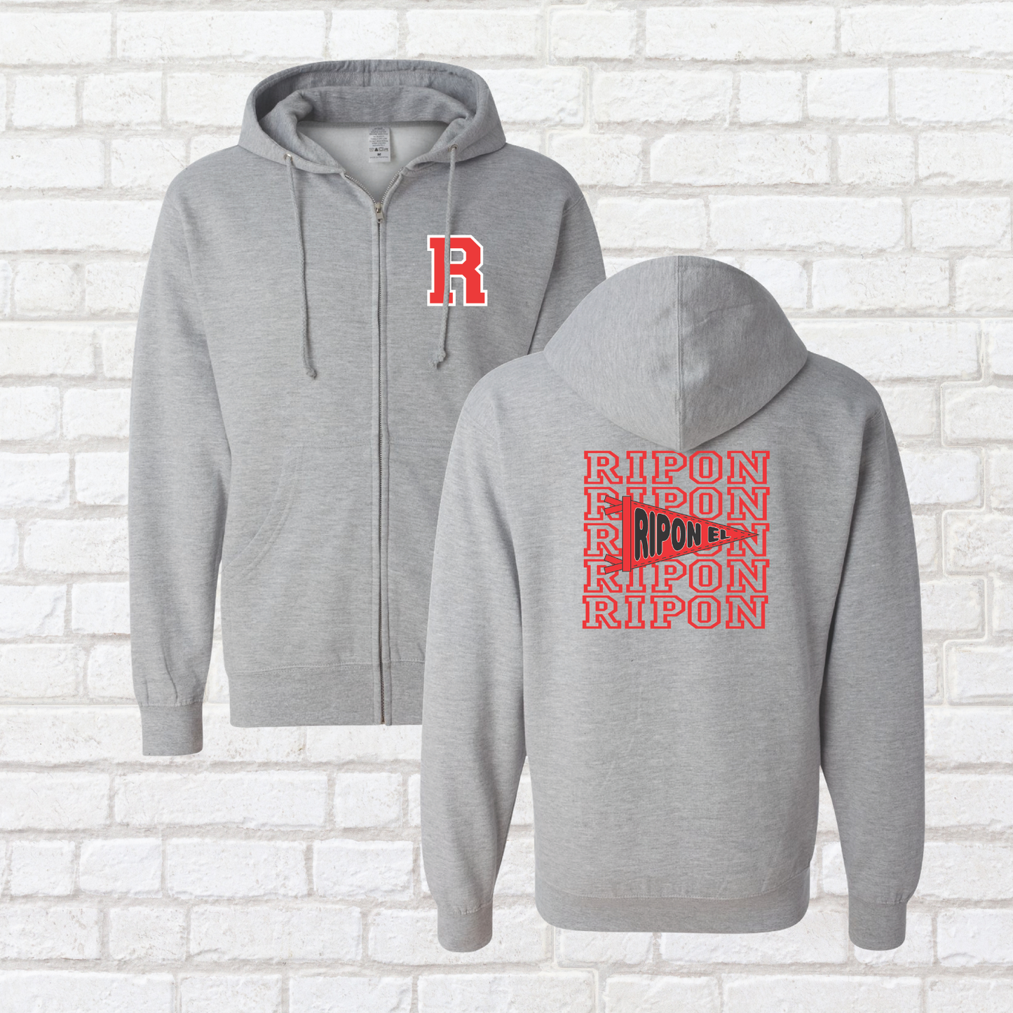 Ripon Pennant Flag Zip Up Hoodie