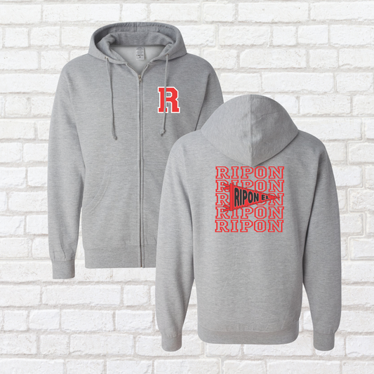 Ripon Pennant Flag Zip Up Hoodie
