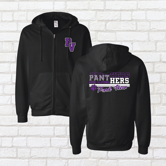 Park View Line Art Zip Up Hoodie