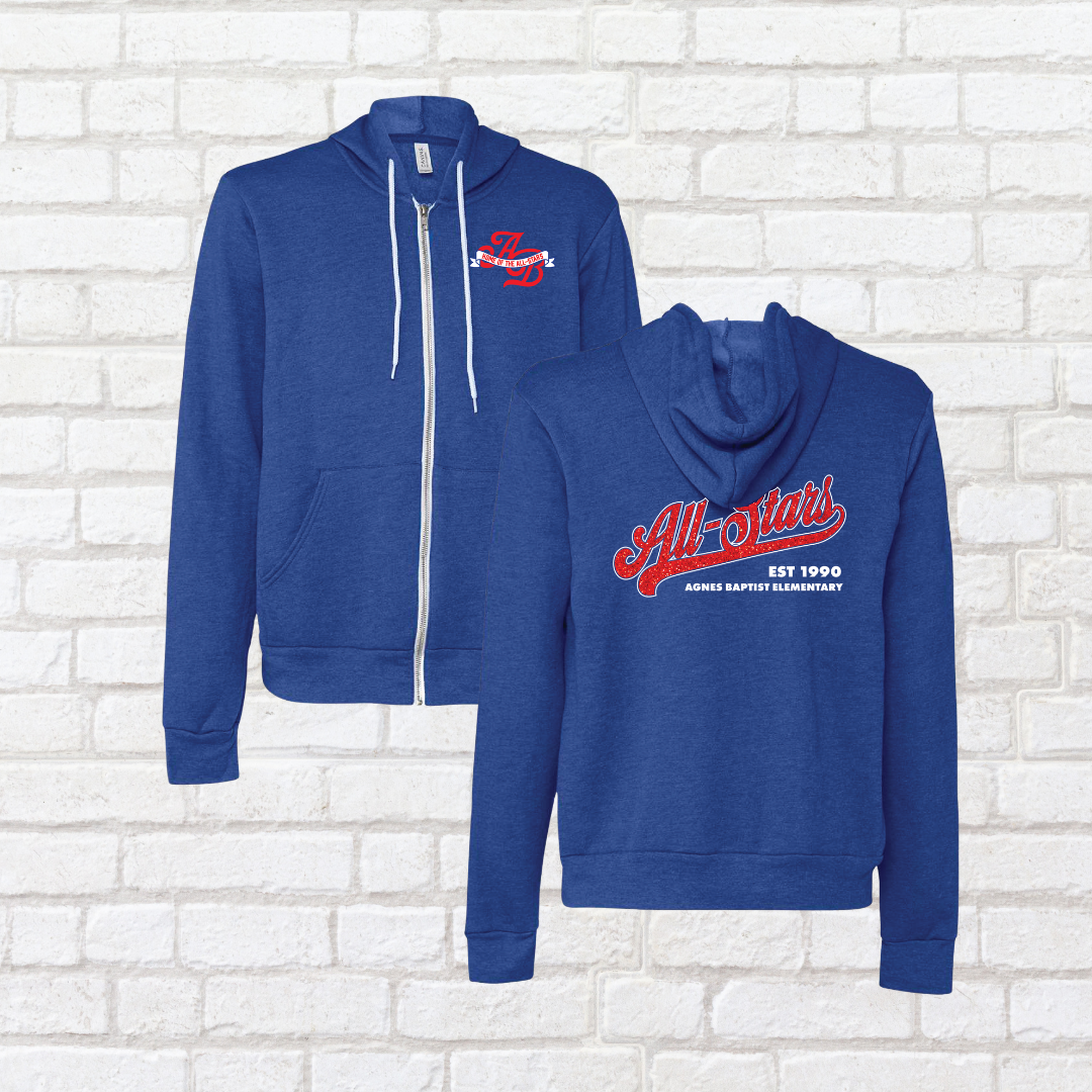 Classic AB Glitter Zip Up Hoodie