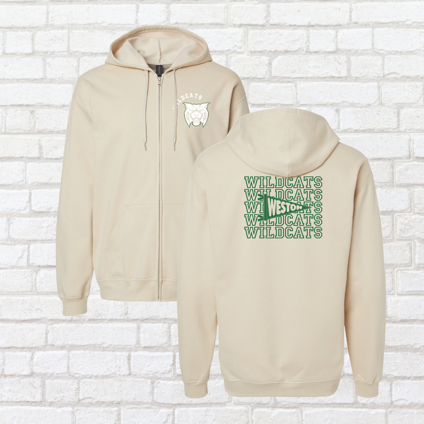 Pennant Flag Zip Up Hoodie