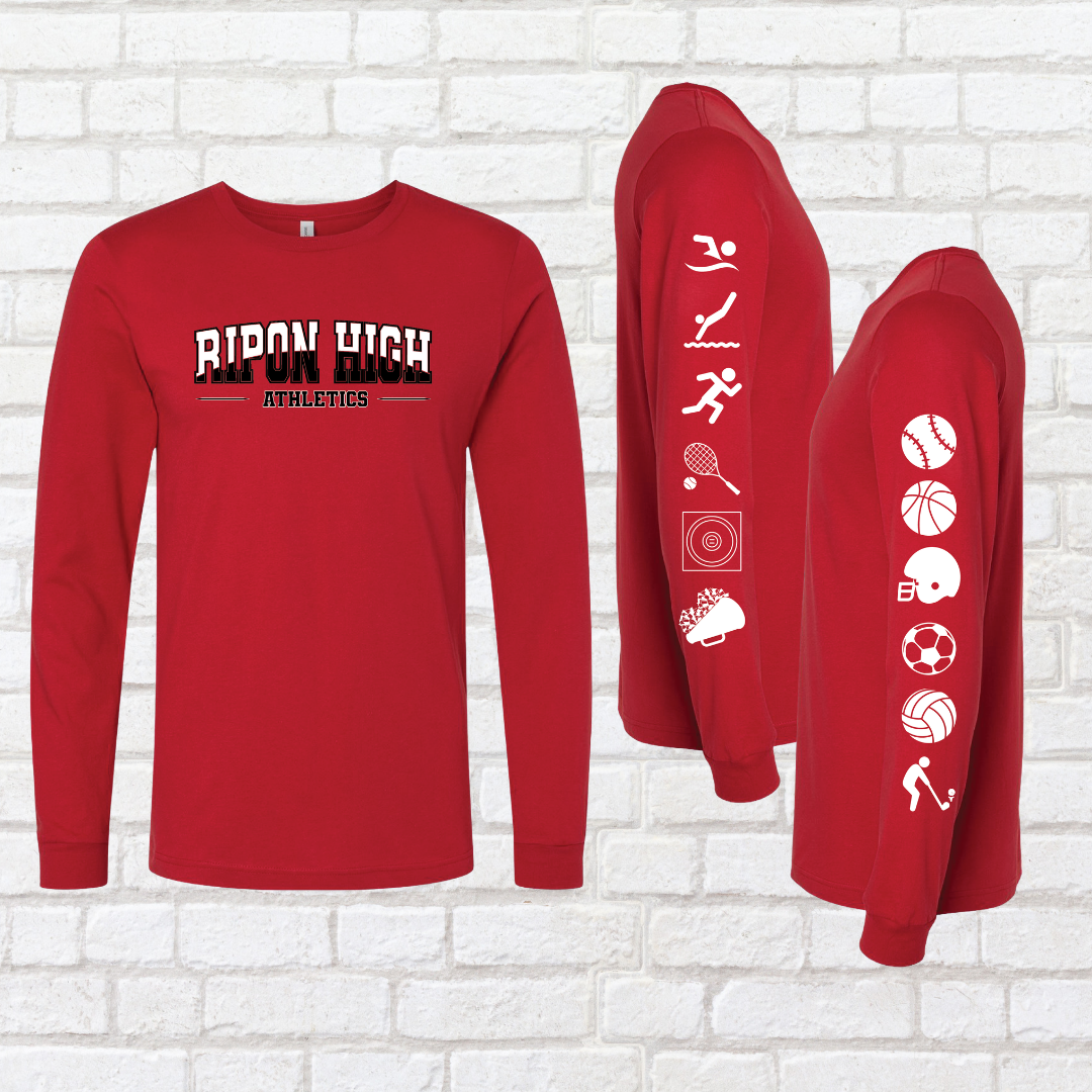 RHS Athletics Sports Logos Long Sleeve Tee
