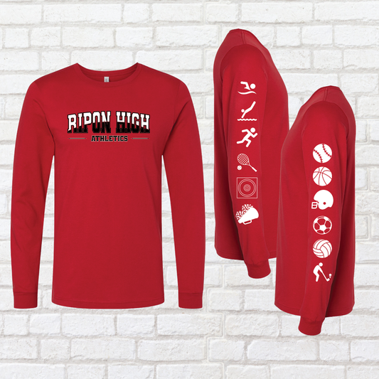 RHS Athletics Sports Logos Long Sleeve Tee