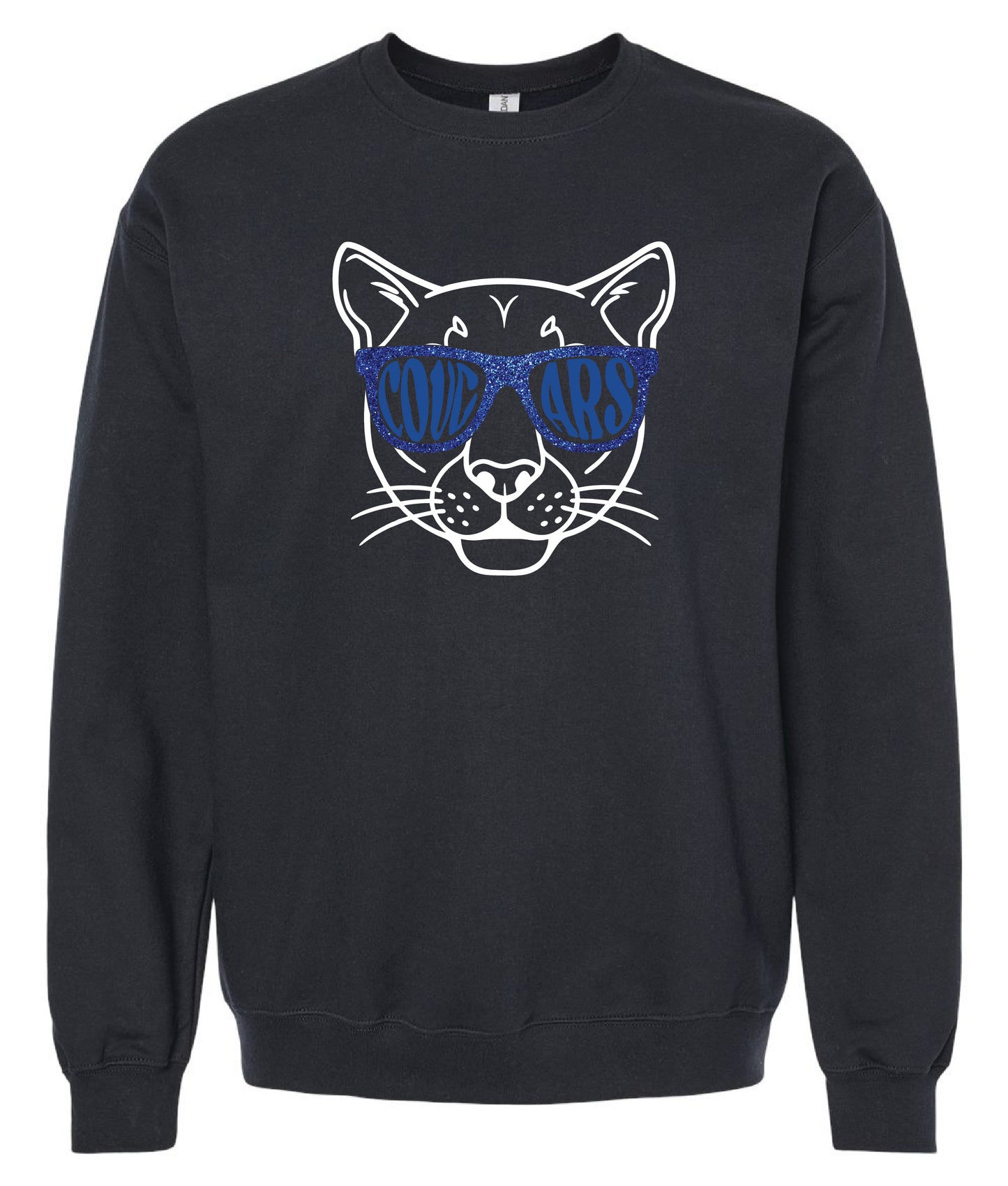 Cougar Glitter Glasses Crewneck Sweatshirt