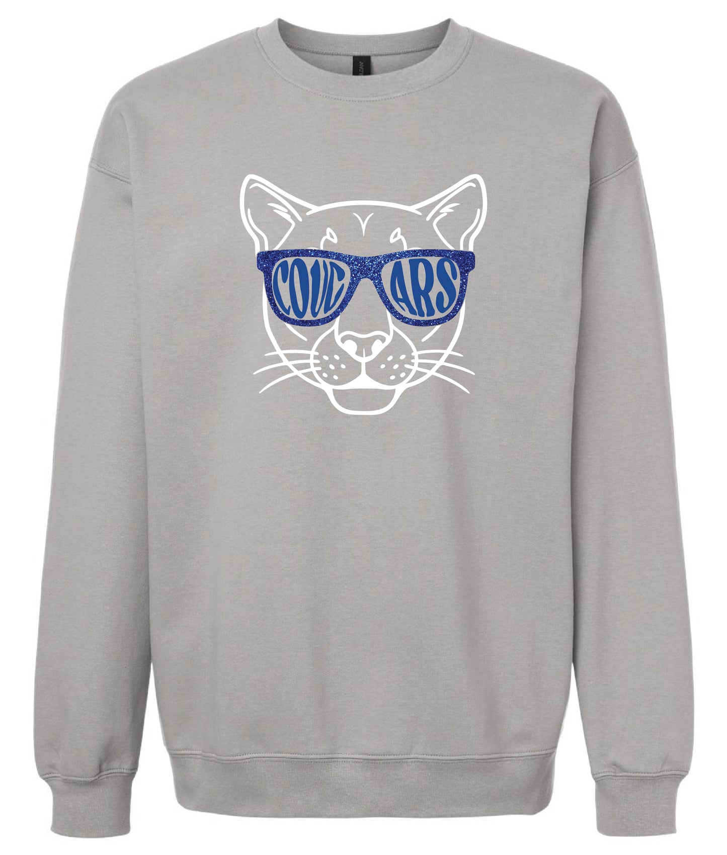 Cougar Glitter Glasses Crewneck Sweatshirt